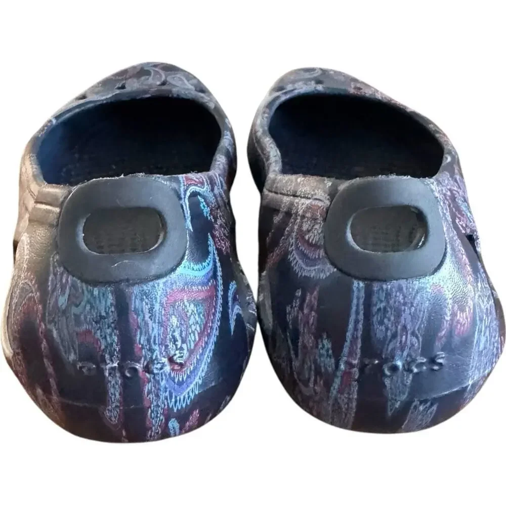 Crocs Kadee Floral Comfort Flats Paisley Floral Navy Women’s Size 6